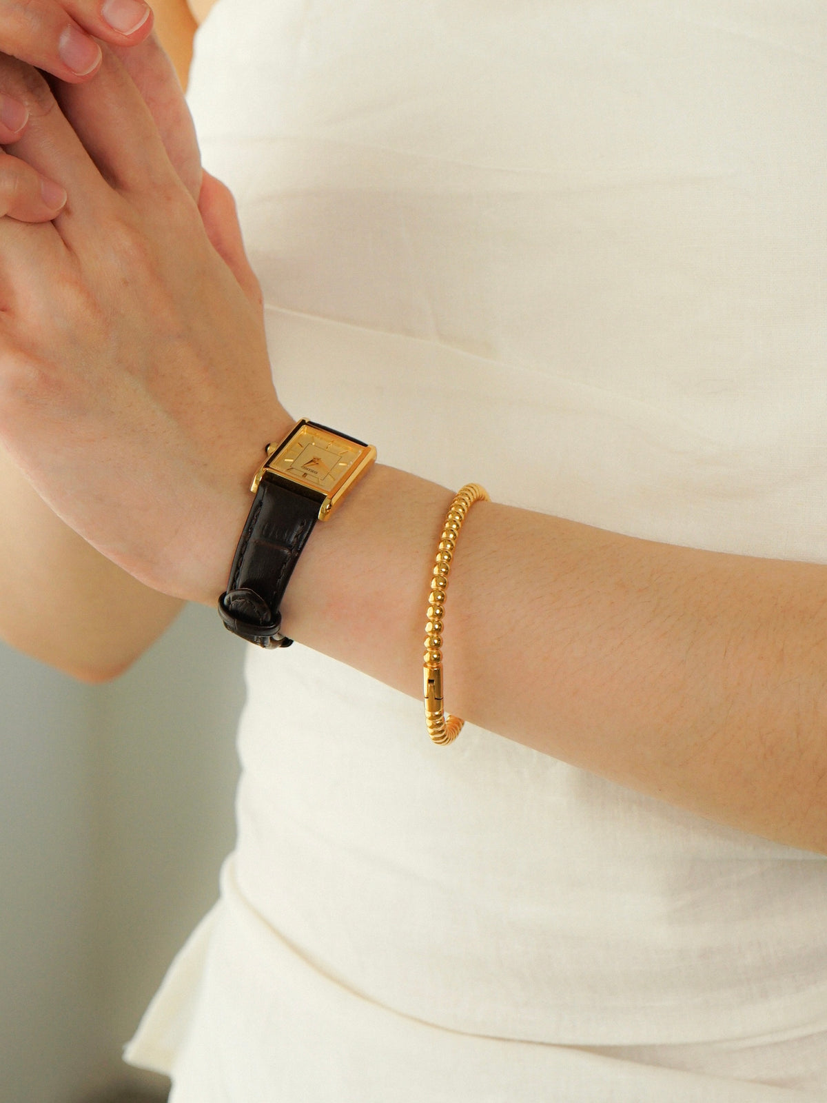 Belle Beaded Bangle (Gold)