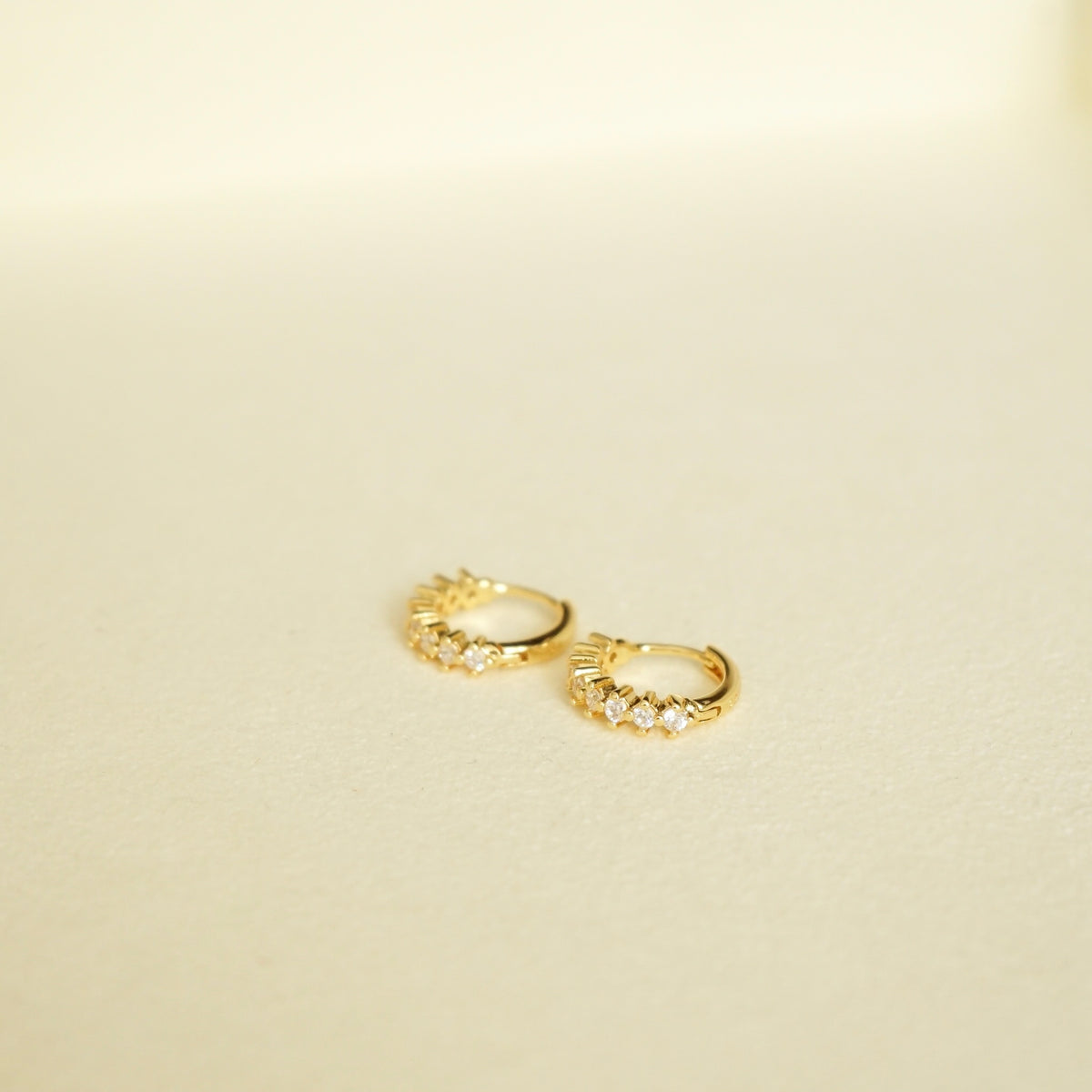 Quinsley Pavé Huggie Earrings (Gold)