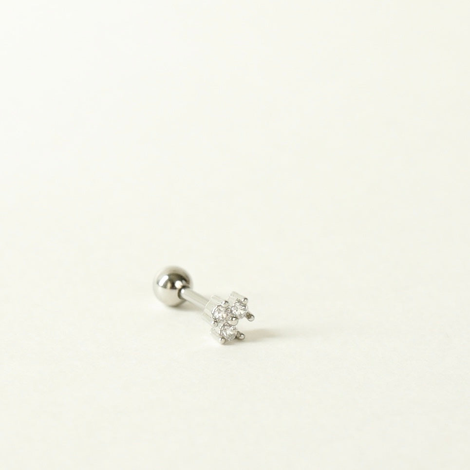 Ozzy Flower Barbell Earring (Silver)