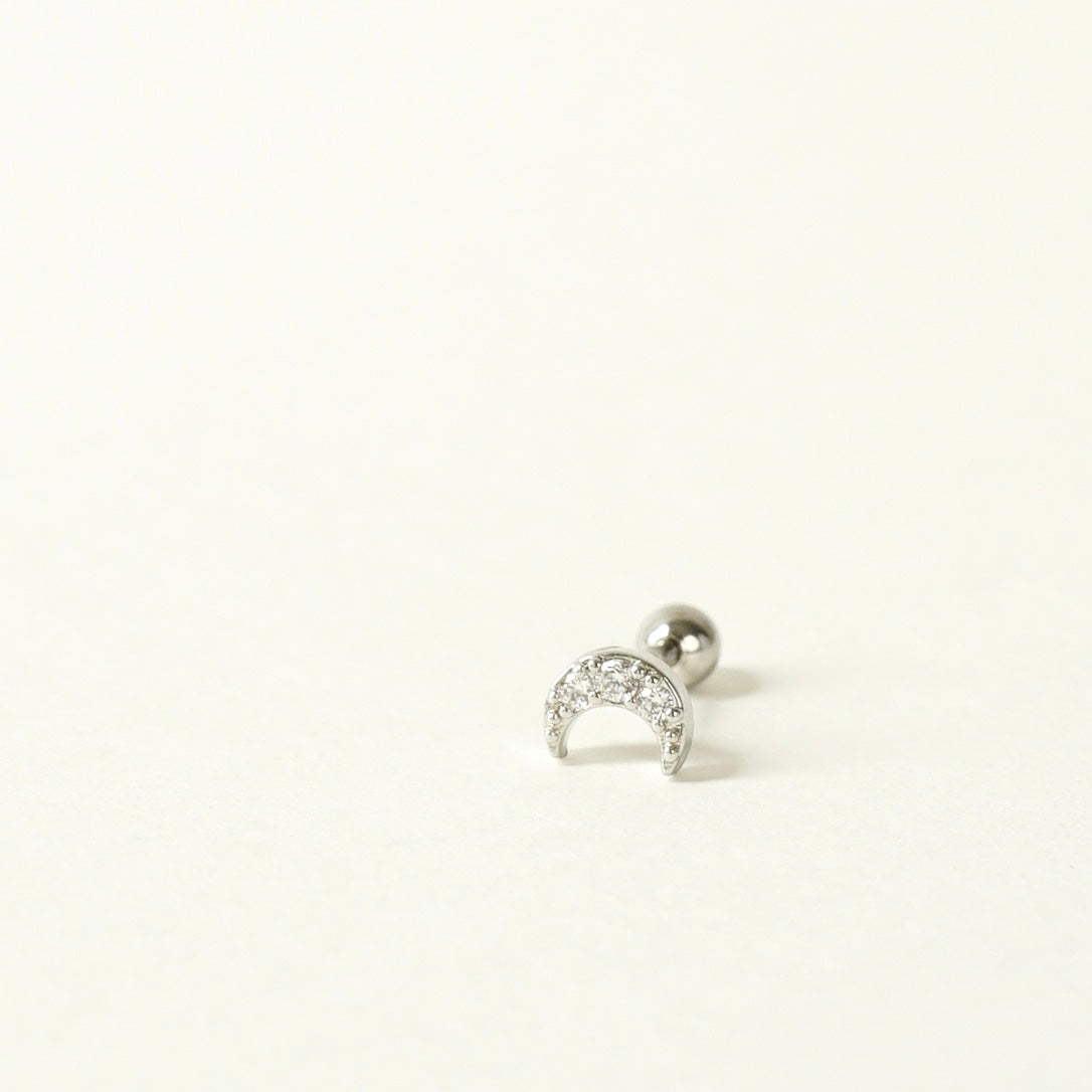 Nellie Moon Barbell Earring (Silver)