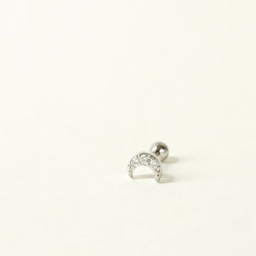 Nellie Moon Barbell Earring (Silver)