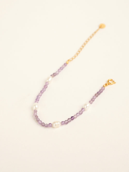 Novah Amethyst Beaded Bracelet