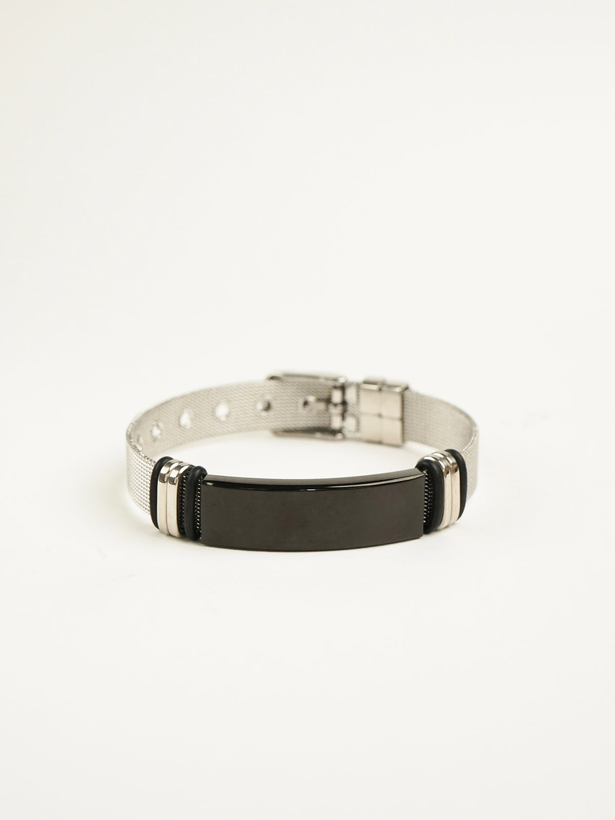 Grayson Bar Watch Strap Bracelet (Silver Black)