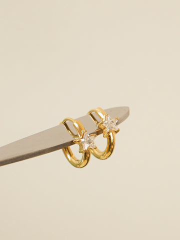 Valley Star Huggie Earrings