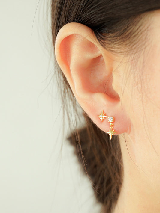 Ulva Celestial Star Stud Earring Set