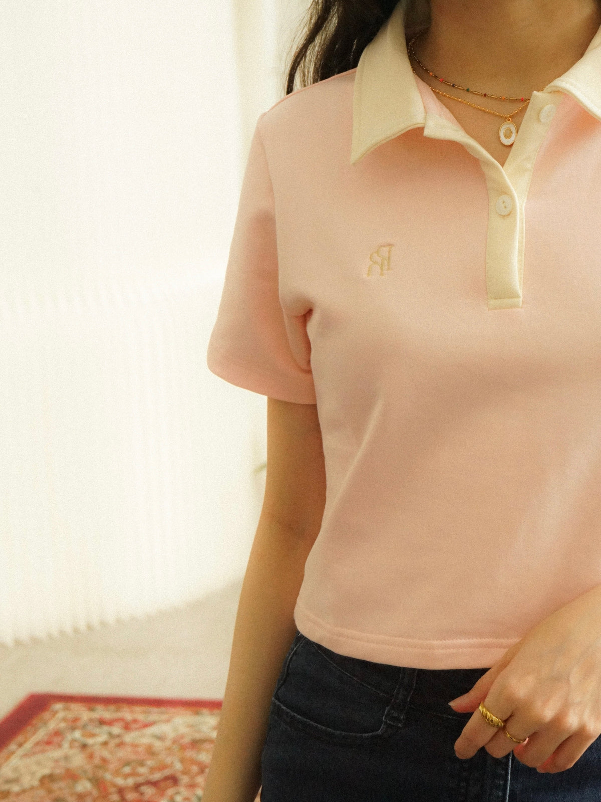 PR Cropped Polo Shirt (Pink)