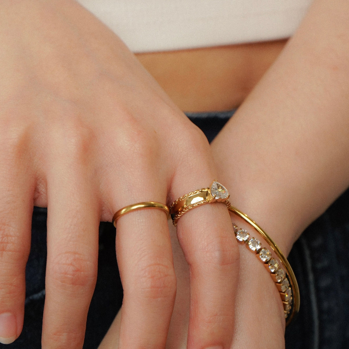 Paulina Heart Band Ring