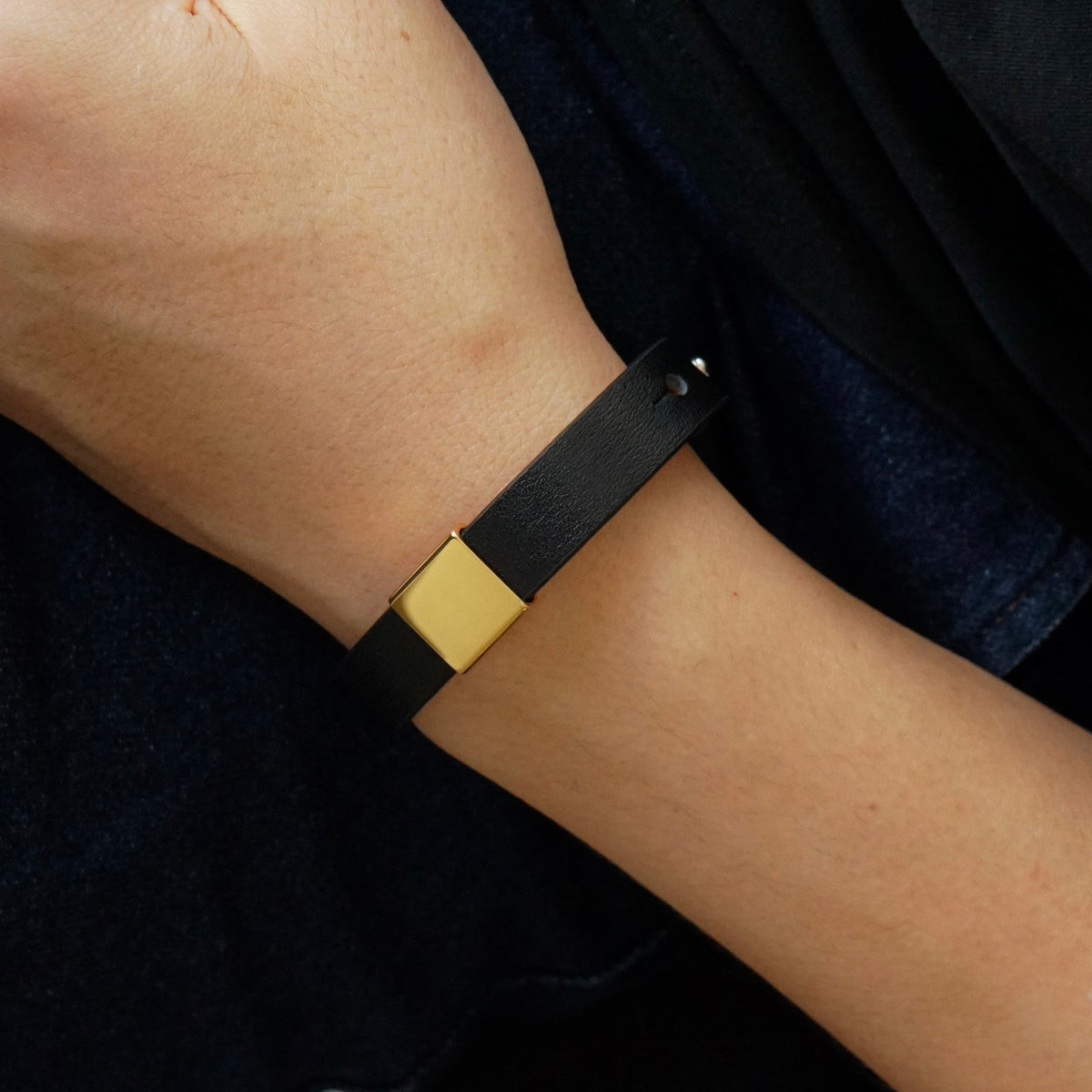 Koa Leather Strap Bracelet (Brown Silver)