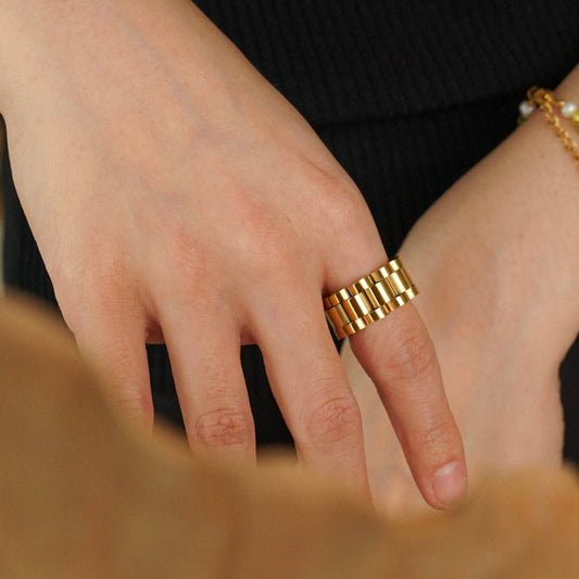 Tate Chain Link Ring (Gold)