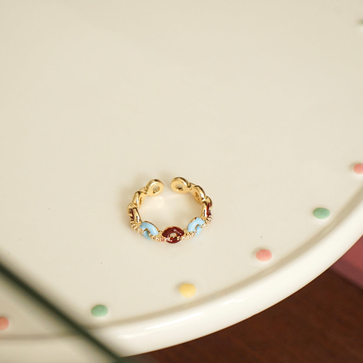 Umme Donuts Link Adjustable Ring