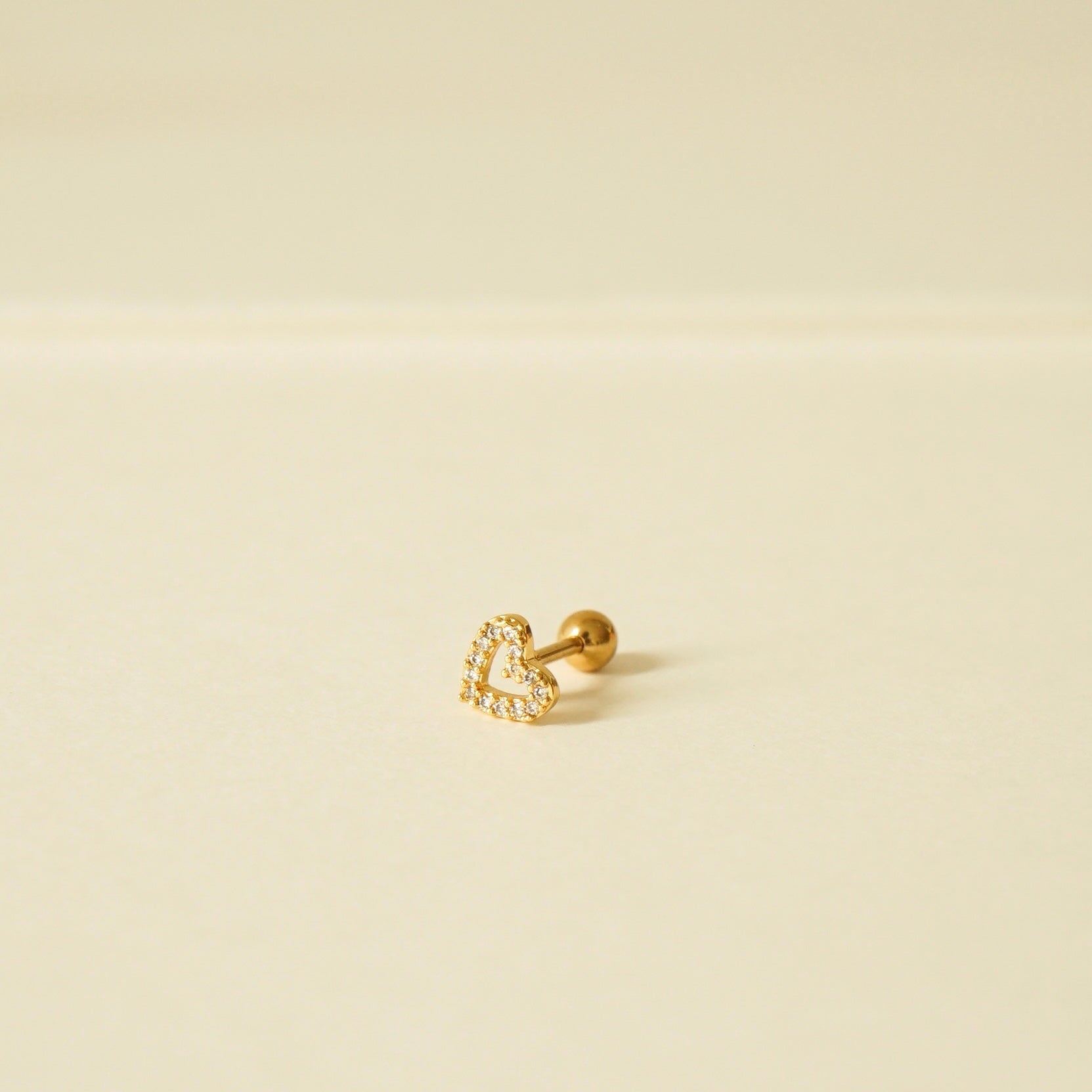 Carolina Heart Barbell Earring (Gold)