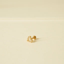 Carolina Heart Barbell Earring (Gold)