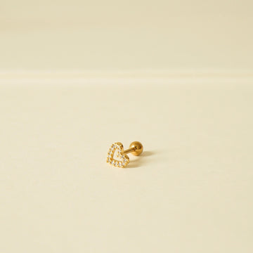 Carolina Heart Barbell Earring (Gold)