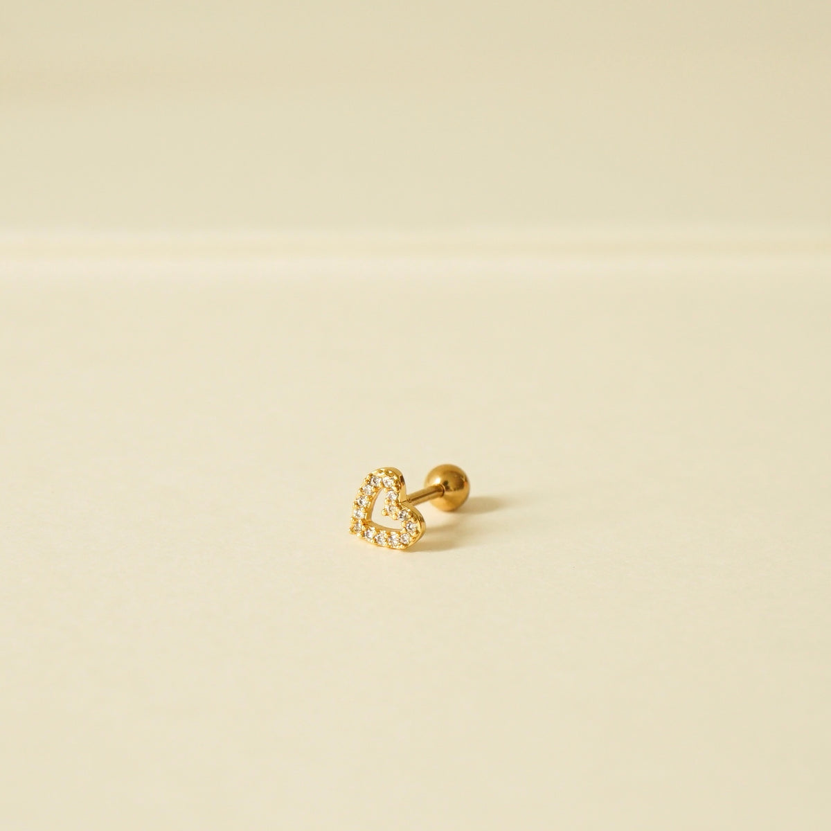Carolina Heart Barbell Earring (Gold)