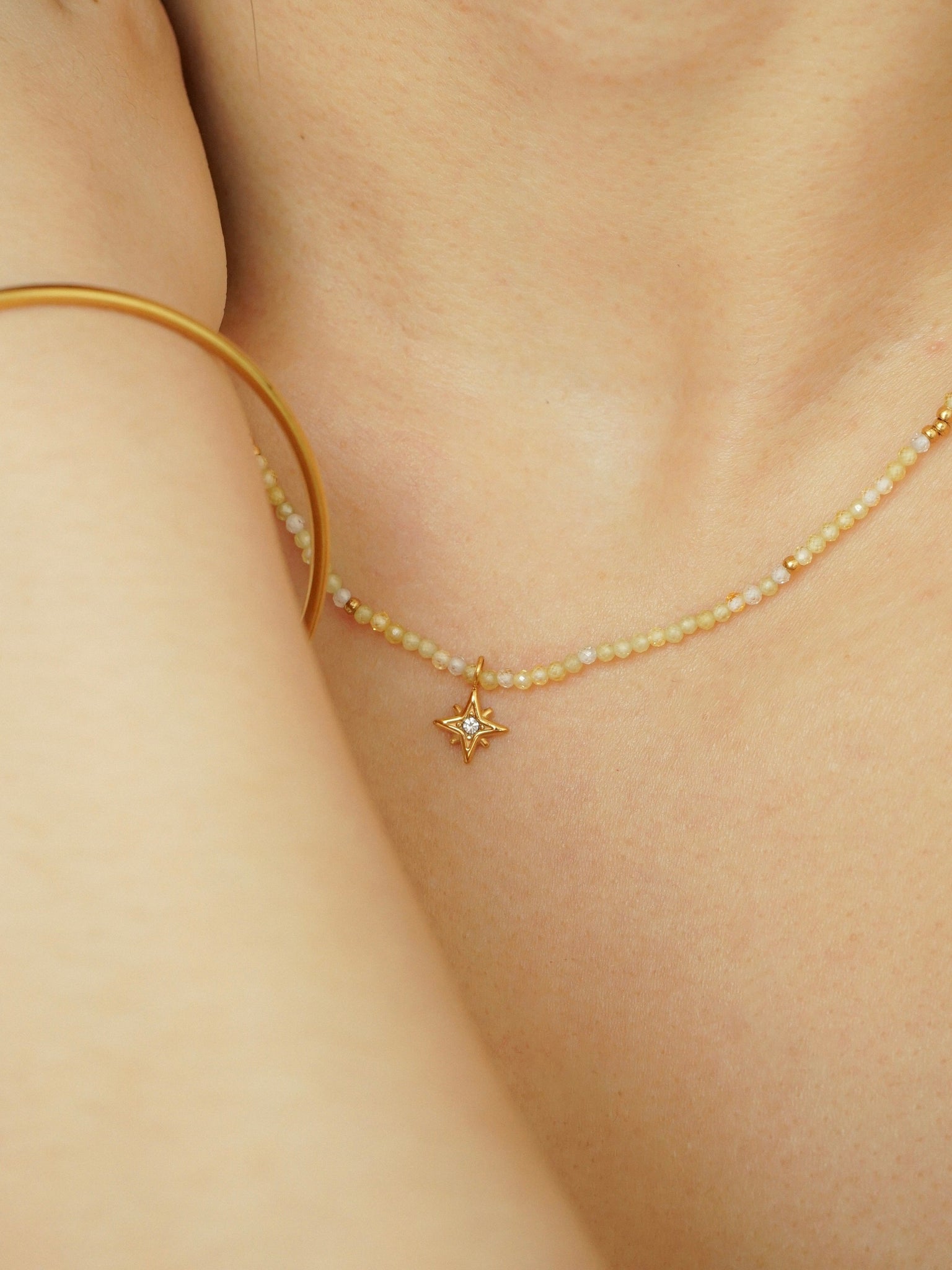 Lina North Star Beaded Necklace