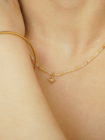 Lina North Star Beaded Necklace