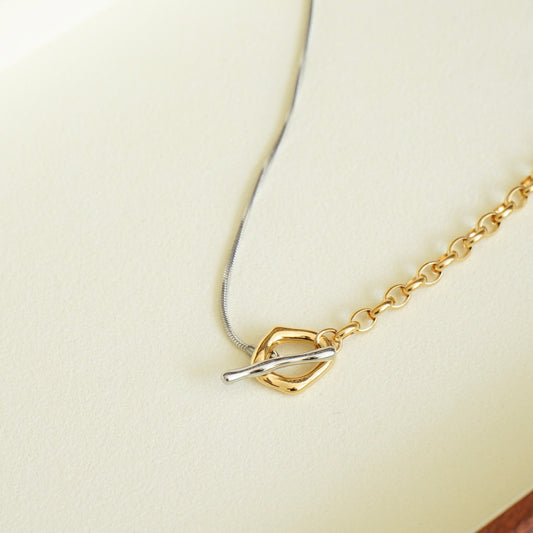 Rivka Chain Link Long Necklace (Duo Tone)