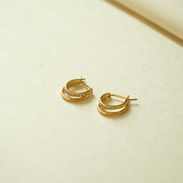 Regina Duo Huggie Earrings (Gold)