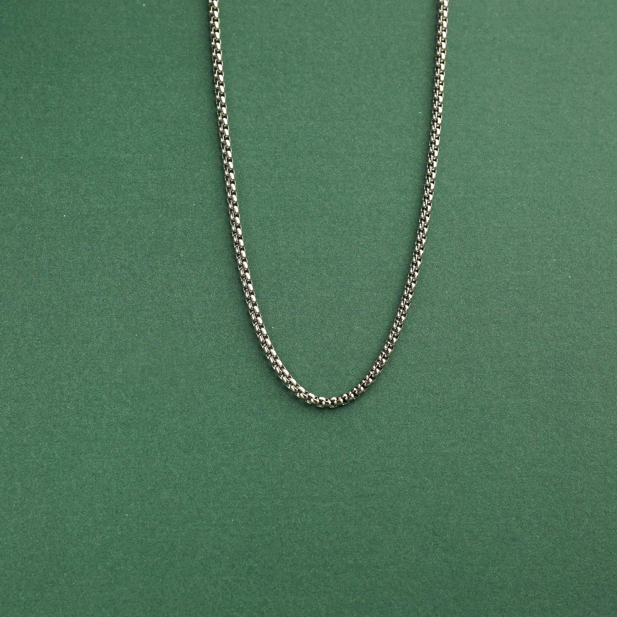 Fabian Box Chain Necklace (Silver)
