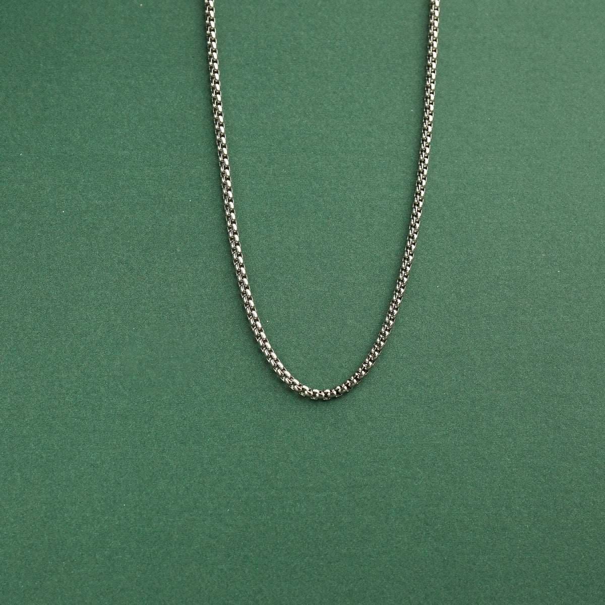 Fabian Box Chain Necklace (Silver)