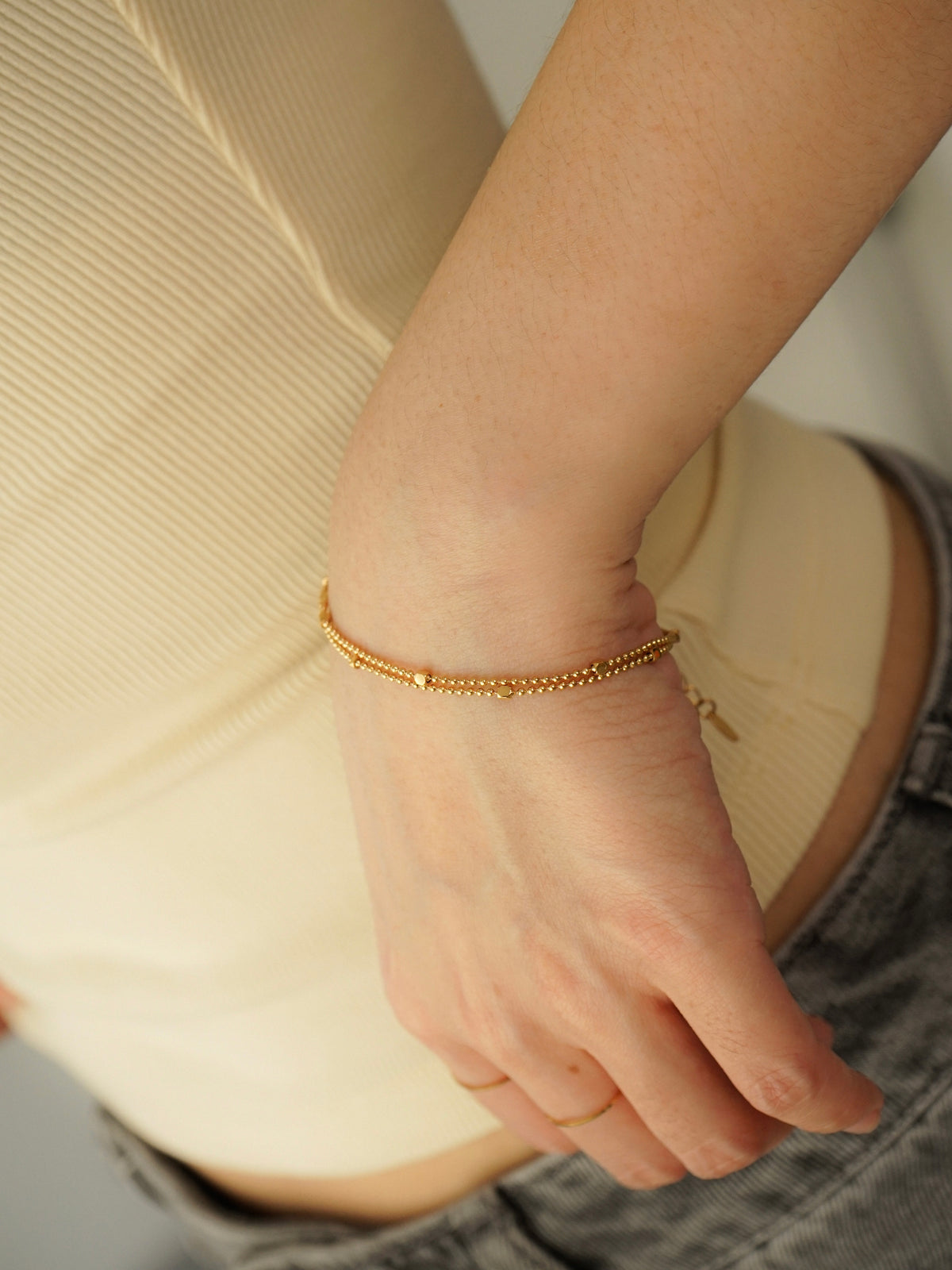 Miley Cube Beaded Layered Bracelet