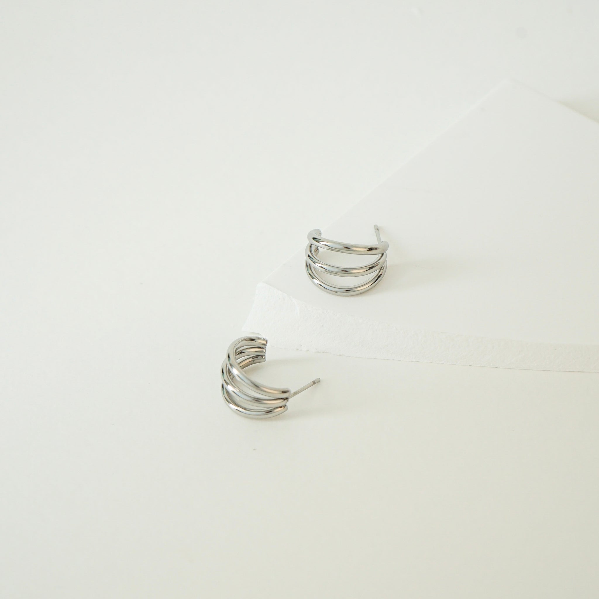 Milani Tri Hoop Earrings (Silver)