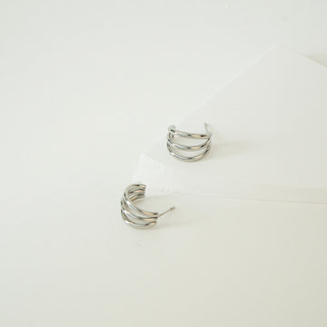 Milani Tri Hoop Earrings (Silver)