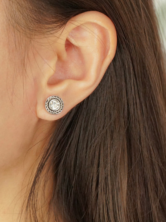 Peter Barbell Earrings (Silver)