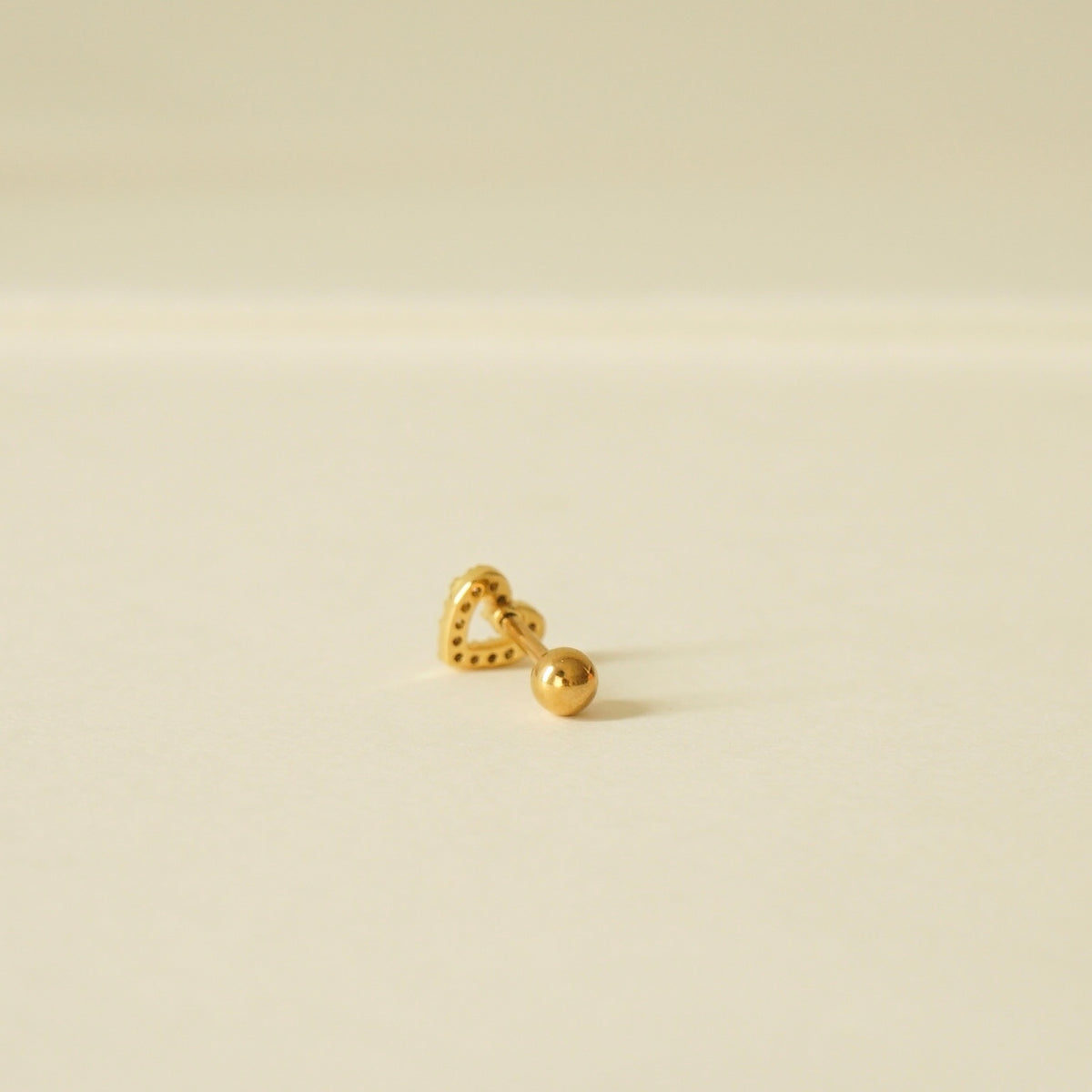 Carolina Heart Barbell Earring (Gold)