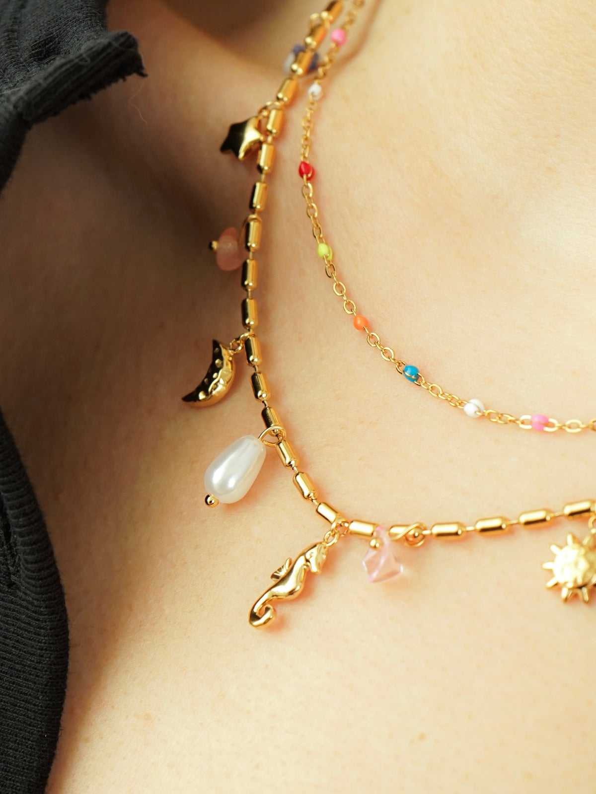 Urith Coastal Charm Layered Necklace