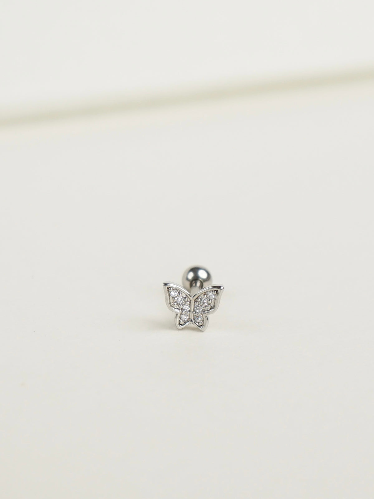 Cristina Butterfly Barbell Earring (Silver)