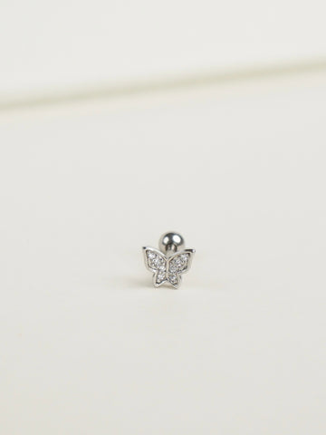 Cristina Butterfly Barbell Earring (Silver)