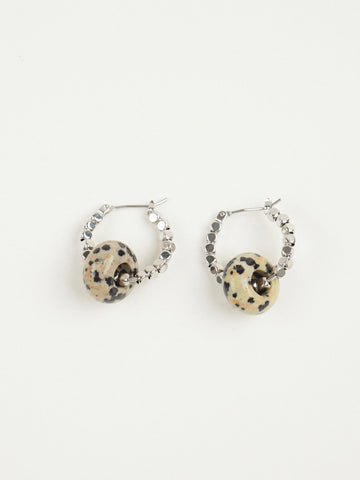 Giulia Dalmatian Jasper Hoop Earrings