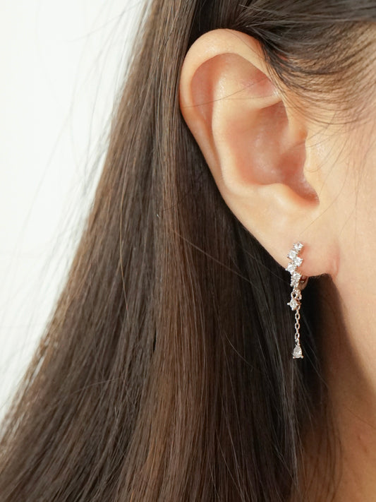 Harlynn Pavé Drop Huggie Earrings