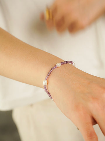 Novah Amethyst Beaded Bracelet