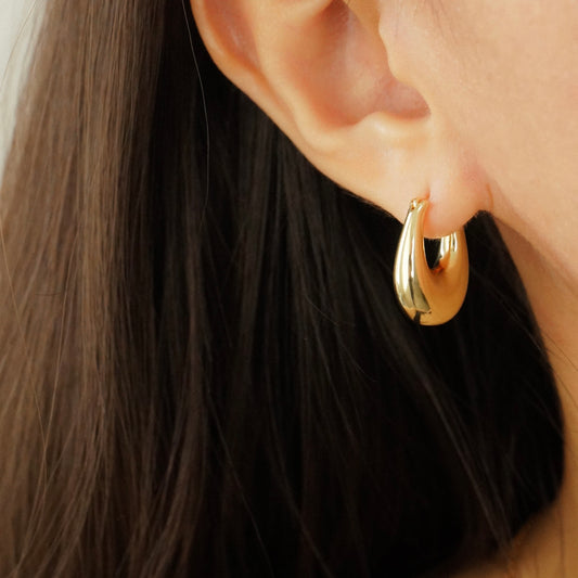 Quimby Chunky Hoop Earrings (Gold)