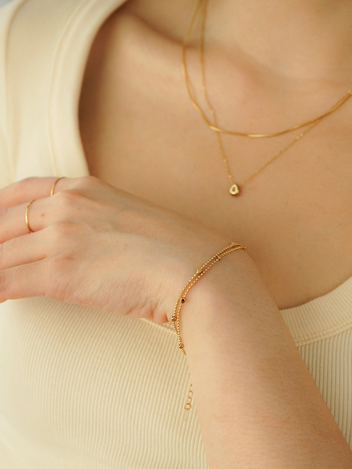 Miley Cube Beaded Layered Bracelet