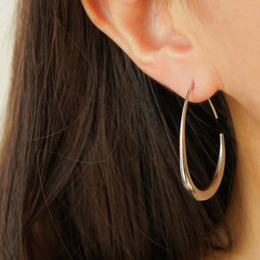 Fiona Hoop Earrings (Silver)