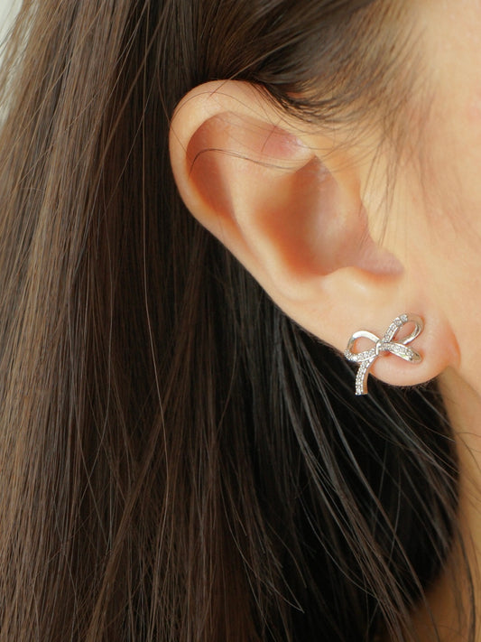 Florence Bow Earrings (Silver)