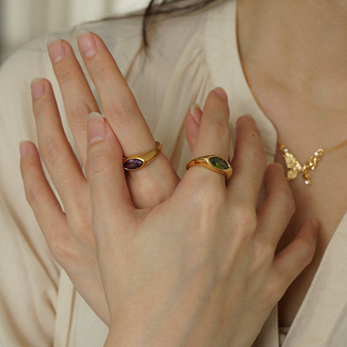 Harlem Marquise Ring (Green)