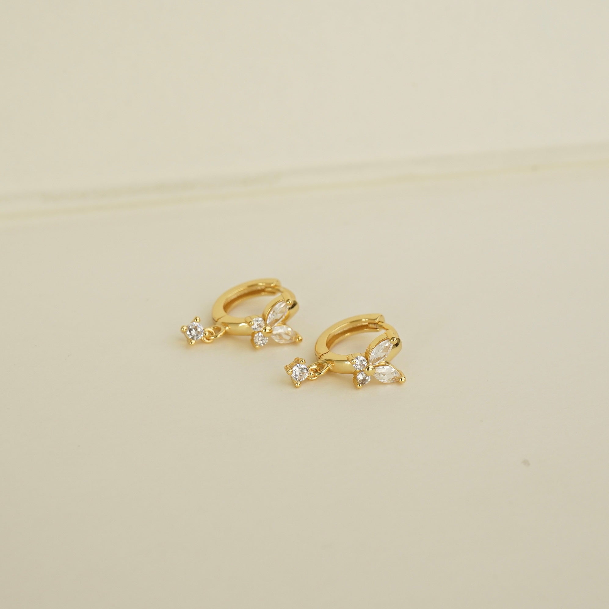Nalani Butterfly Huggie Earrings (Gold)