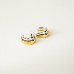 Haddie Duo Tone Hoop Earrings