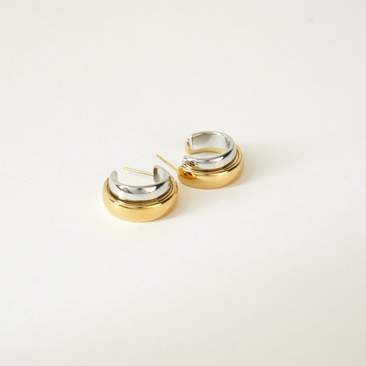Haddie Duo Tone Hoop Earrings