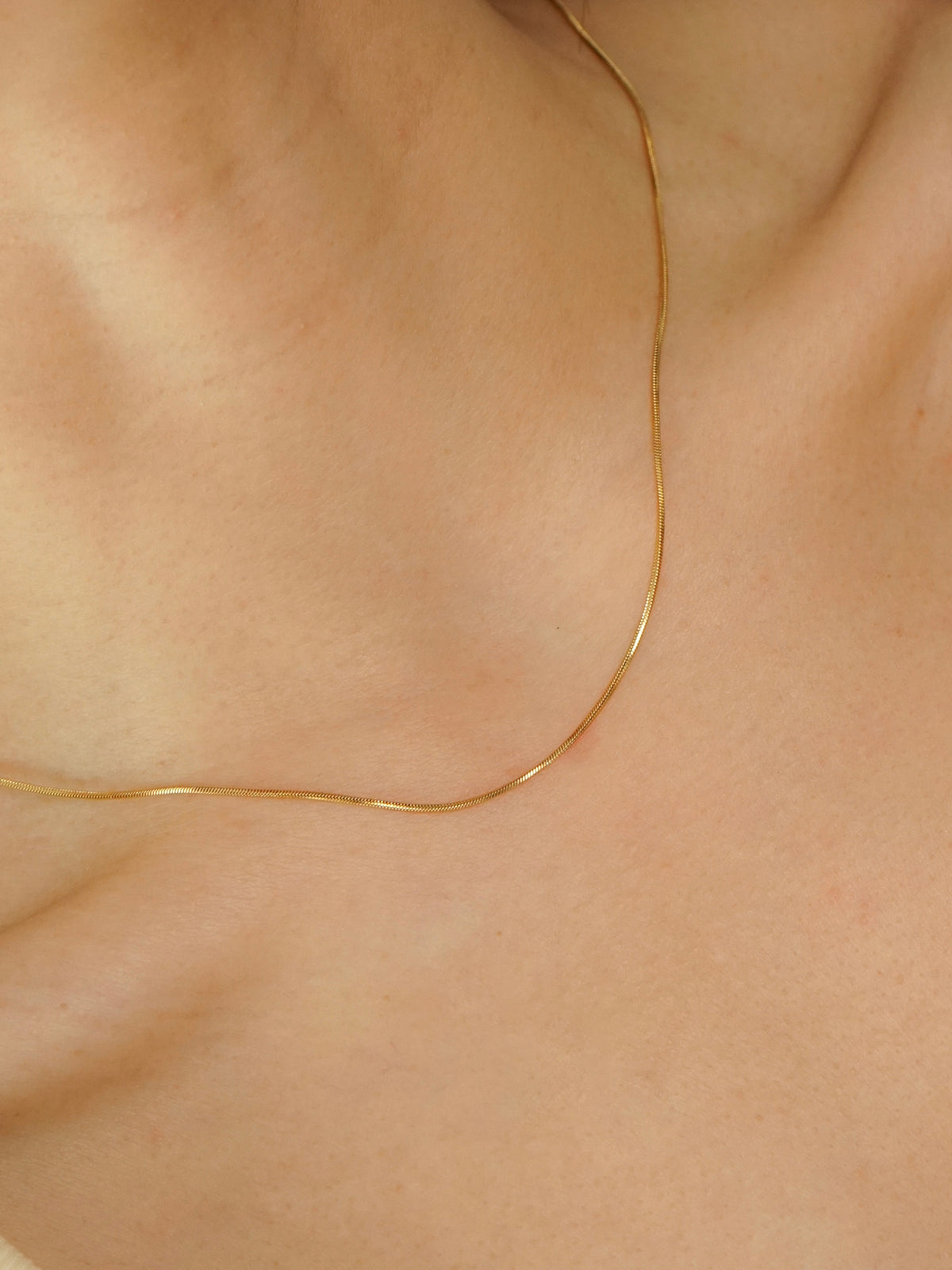 Ulrika Square Snake Chain Necklace (Gold)