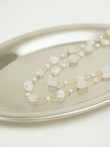 Wisdom Stone Long Necklace (White)