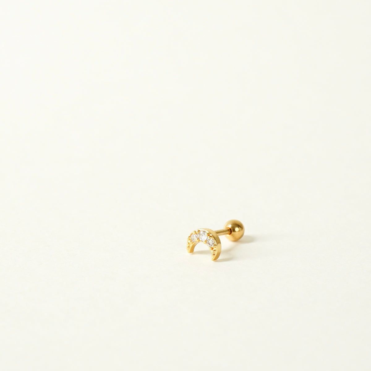 Nellie Moon Barbell Earring (Gold)
