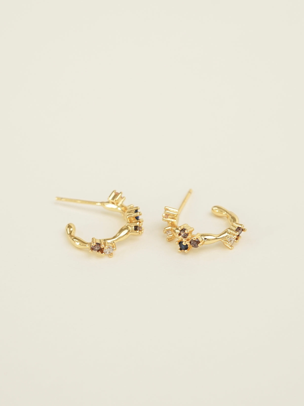 Hadassa Multicolor Hoop Earrings (Gold)