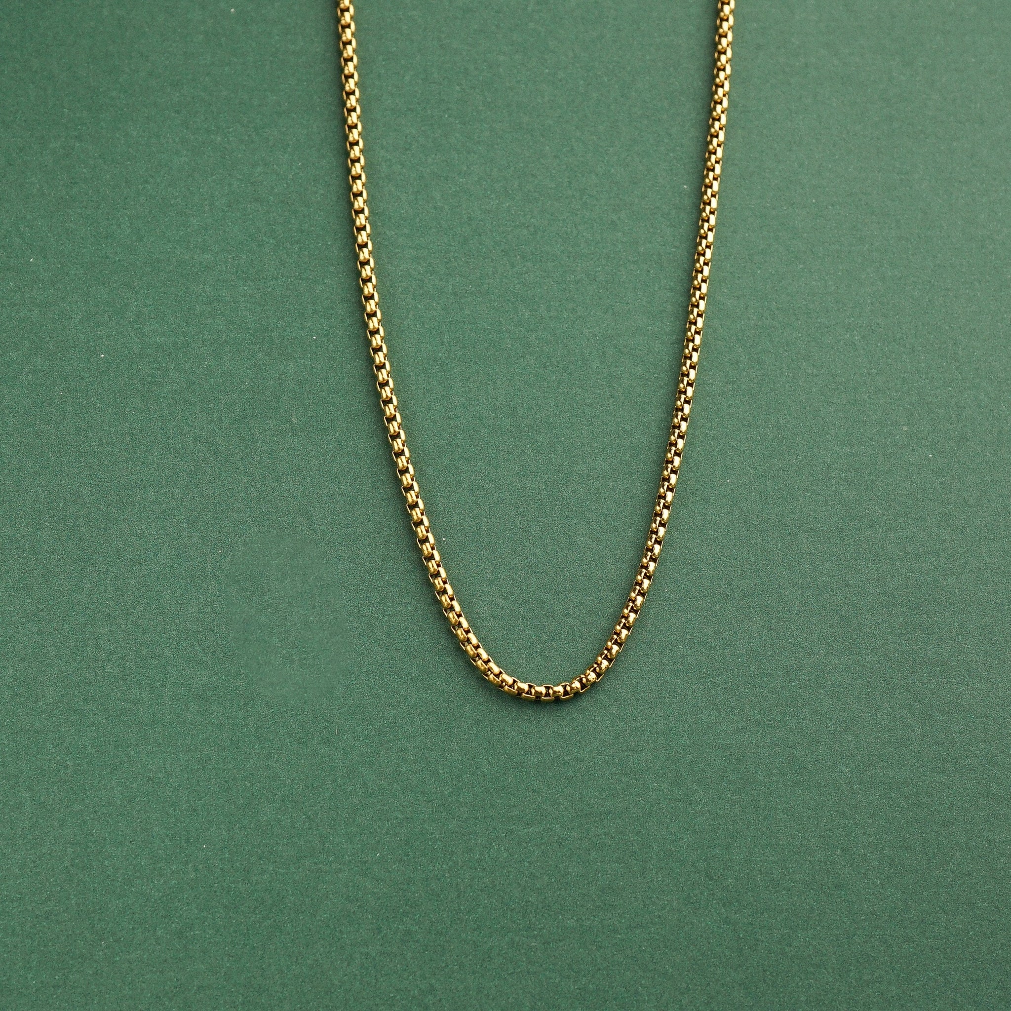 Fabian Box Chain Necklace (Gold)