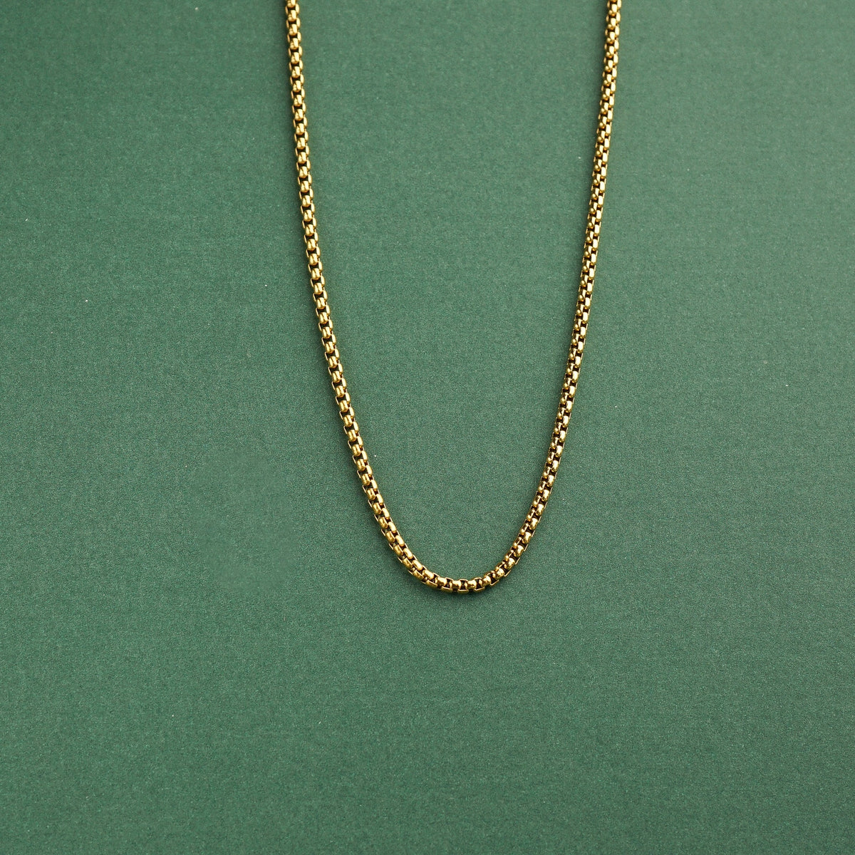 Fabian Box Chain Necklace (Gold)