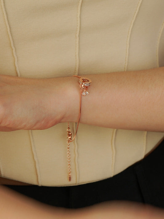 Keyla Interlocking Rings Bracelet (Rose Gold)